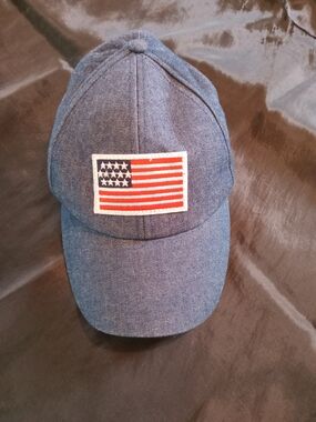 Denim Cap with American Flag Patch